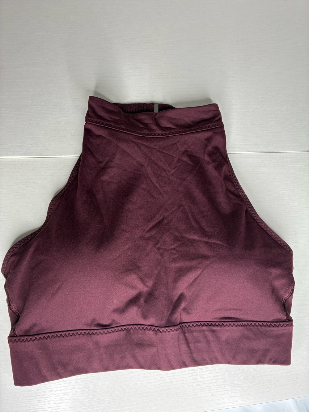 Athleta High-Neck Crop Bralette in Burgundy